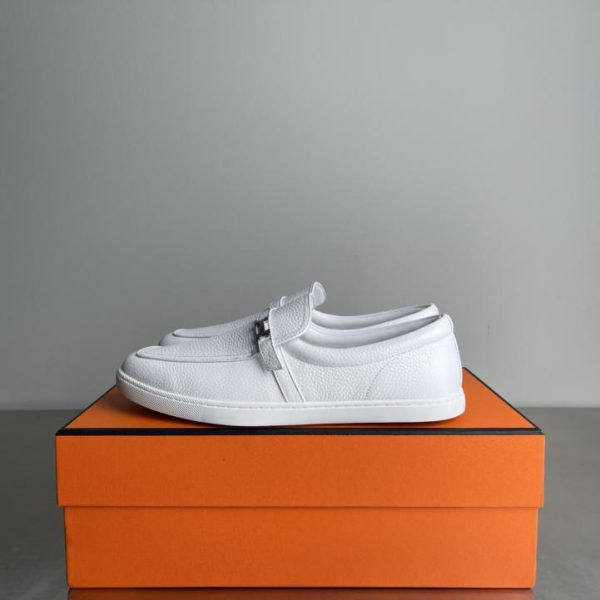 repliche,replica,perfette,siti di,affidabili,migliori siti,dove comprare,1:1,scarpe da ginnastica Mocassini Hermes in pelle scamosciata con fibbie in metallo placcato palladio, scarpe casual, modello per coppie (K7V0G)
