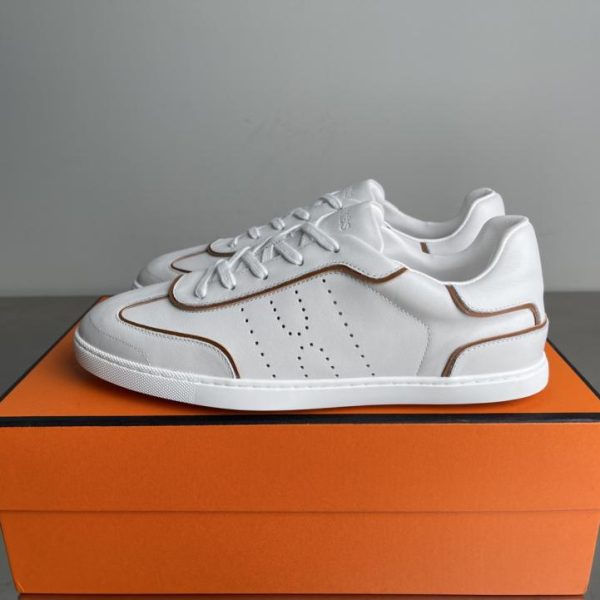 repliche,replica,perfette,siti di,affidabili,migliori siti,dove comprare,1:1,scarpe da ginnastica Nuova collezione di sneakers Hermes Primavera/Estate: sneakers sportive casual con lacci, scarpe da allenamento tedesche, sneakers basse bianche, modello per coppie (OBHIF)