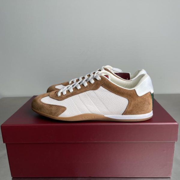 repliche,replica,perfette,siti di,affidabili,migliori siti,dove comprare,1:1,scarpe da ginnastica Sneakers Gucci Early Spring Runway Series in morbida pelle effetto invecchiato con suola sottile, modello da coppia (JAVIU)