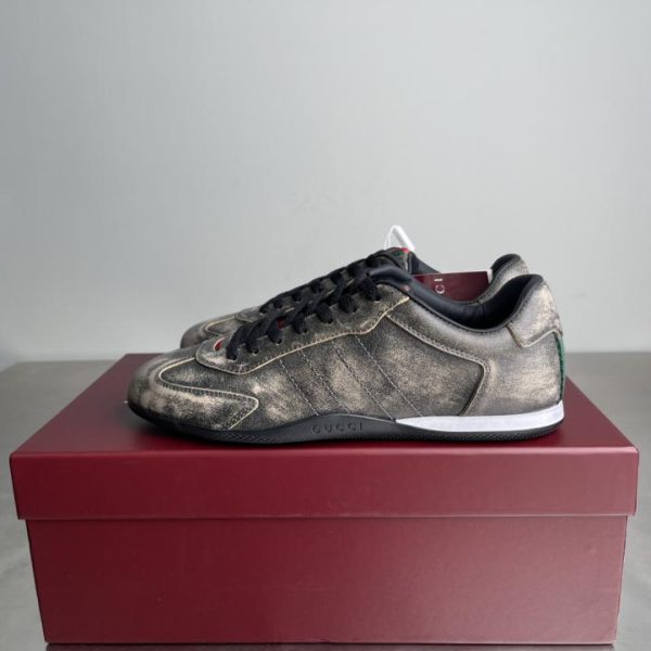 repliche,replica,perfette,siti di,affidabili,migliori siti,dove comprare,1:1,scarpe da ginnastica Sneakers Gucci Early Spring Runway Series in morbida pelle effetto invecchiato con suola sottile, modello da coppia (OAVAN)