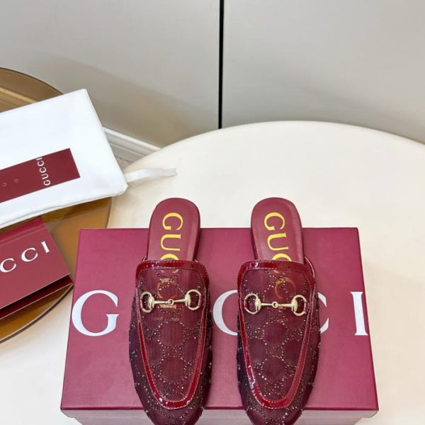 repliche,replica,perfette,siti di,affidabili,migliori siti,dove comprare,1:1,scarpe da ginnastica Pantofole Gucci Horsebit in rete con strass e punta chiusa (7WDXL)