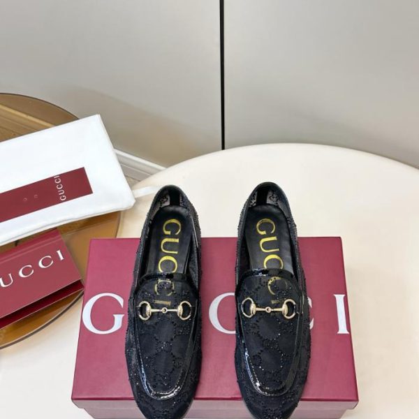repliche,replica,perfette,siti di,affidabili,migliori siti,dove comprare,1:1,scarpe da ginnastica Nuovi mocassini in rete di Gucci con decorazioni in strass e fibbia a morsetto (JX3B2)