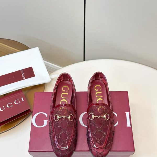 repliche,replica,perfette,siti di,affidabili,migliori siti,dove comprare,1:1,scarpe da ginnastica Nuovi mocassini in rete Gucci con decorazioni in strass e fibbia a morsetto (T6212)