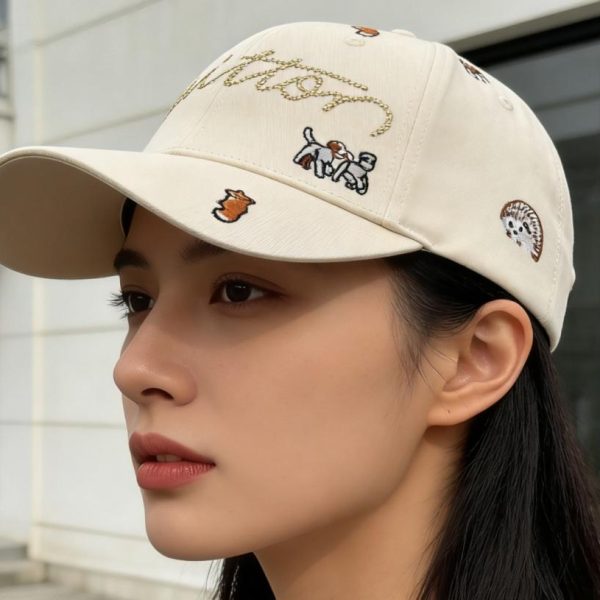 repliche,replica,perfette,siti di,affidabili,migliori siti,dove comprare,1:1,scarpe da ginnastica Cappellino da baseball con ricamo di un cane e stampa integrale di adorabili cuccioli + firma autografa con strass (QLLEHA)