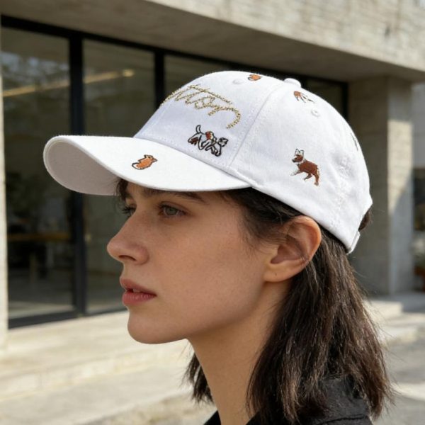 repliche,replica,perfette,siti di,affidabili,migliori siti,dove comprare,1:1,scarpe da ginnastica Cappellino da baseball a forma di L ricamato con stampa integrale di adorabili cuccioli + firma autografa con ricamo di strass (WSBMEB)