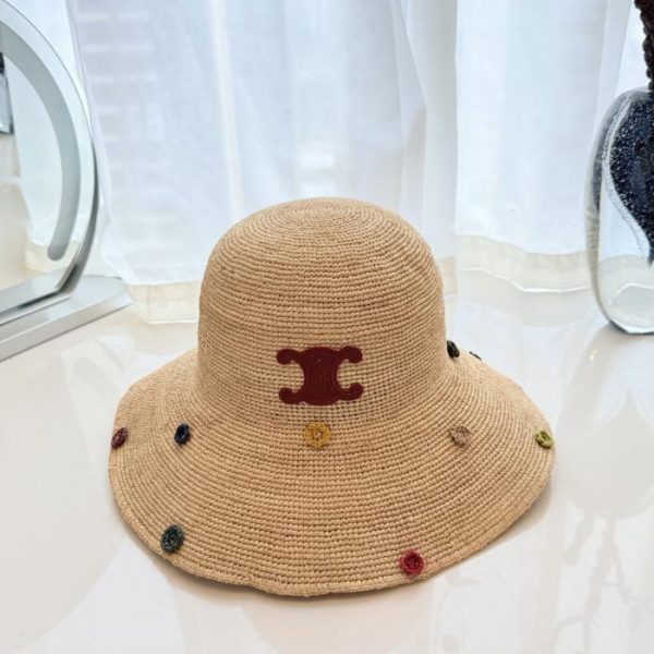 repliche,replica,perfette,siti di,affidabili,migliori siti,dove comprare,1:1,scarpe da ginnastica Nuovo cappello da sole in rafia di Celine (K70AB1)