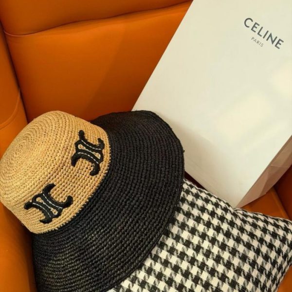 repliche,replica,perfette,siti di,affidabili,migliori siti,dove comprare,1:1,scarpe da ginnastica Cappello a secchiello Celine in rafia, con blocchi di colore (LGRVQQ)