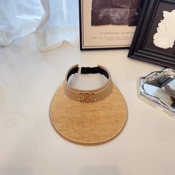 repliche,replica,perfette,siti di,affidabili,migliori siti,dove comprare,1:1,scarpe da ginnastica Nuovo cappello con visiera protettiva dal sole di Celine, in rafia intrecciata a mano (DZ727X)