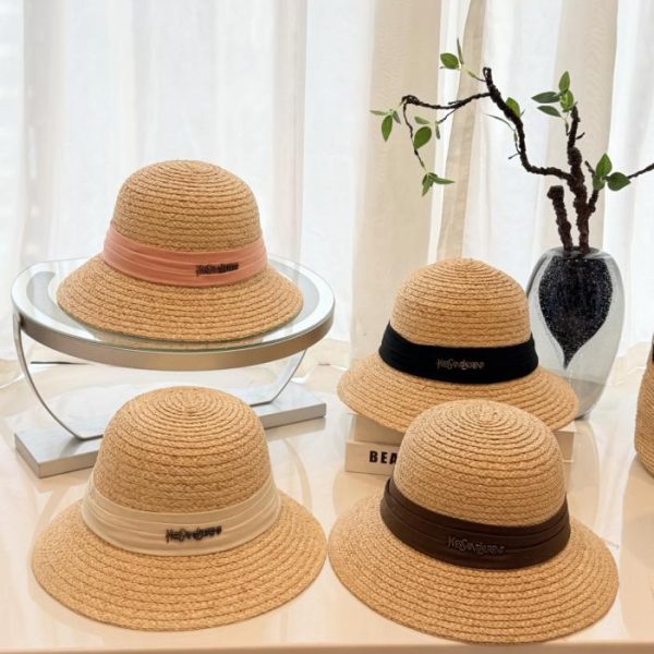 repliche,replica,perfette,siti di,affidabili,migliori siti,dove comprare,1:1,scarpe da ginnastica Cappello a secchiello in rafia YSL – Lusso retrò (Z0QHWW)