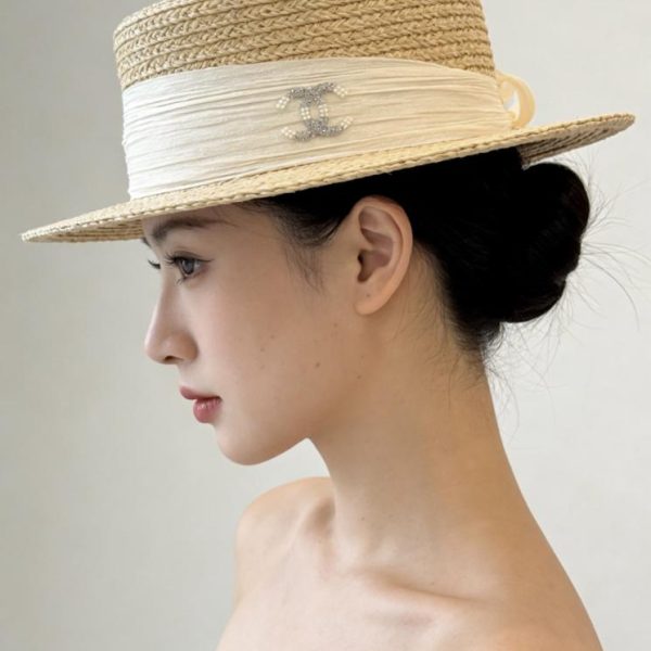 repliche,replica,perfette,siti di,affidabili,migliori siti,dove comprare,1:1,scarpe da ginnastica Cappello piatto in paglia naturale Chanel (5Y6E0W)