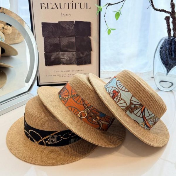 repliche,replica,perfette,siti di,affidabili,migliori siti,dove comprare,1:1,scarpe da ginnastica Cappello da sole Hermès della nuova collezione estiva Resort, elegante e piatto con treccia protettiva (W51FW4)