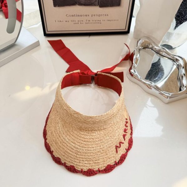 repliche,replica,perfette,siti di,affidabili,migliori siti,dove comprare,1:1,scarpe da ginnastica Cappello con visiera in rafia stile Marni (QAMZOF)