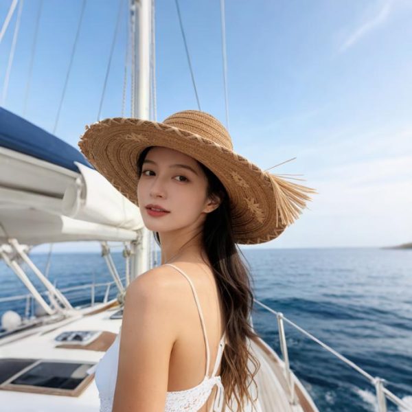 repliche,replica,perfette,siti di,affidabili,migliori siti,dove comprare,1:1,scarpe da ginnastica Cappello di paglia a tesa larga intrecciato a mano Chanel Summer (BBLFEK)