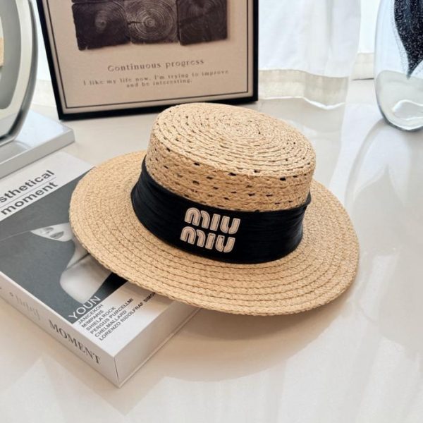 repliche,replica,perfette,siti di,affidabili,migliori siti,dove comprare,1:1,scarpe da ginnastica Cappello piatto in rafia MiuMiu (39DIV7)