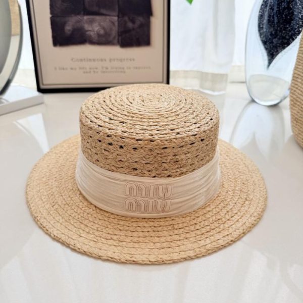 repliche,replica,perfette,siti di,affidabili,migliori siti,dove comprare,1:1,scarpe da ginnastica Cappello piatto in rafia MiuMiu (HV6G8U)