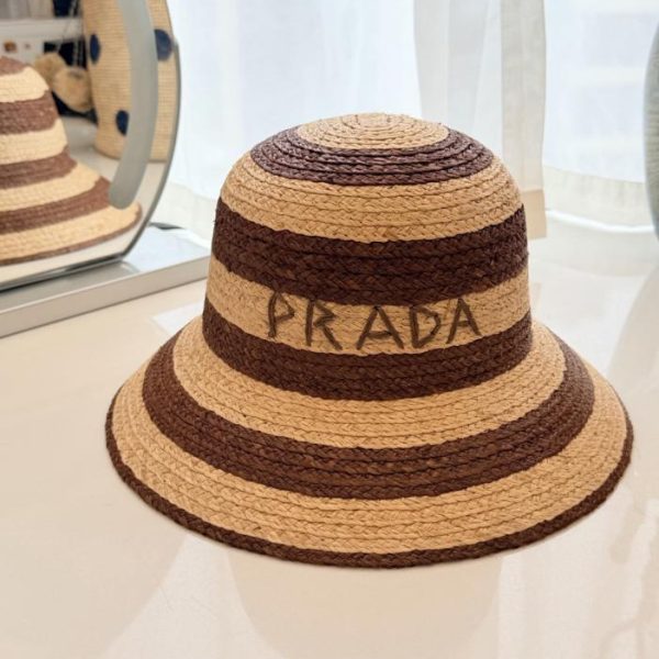 repliche,replica,perfette,siti di,affidabili,migliori siti,dove comprare,1:1,scarpe da ginnastica Nuovo cappello da sole a righe in rafia di Prada (ZUZH2Y)