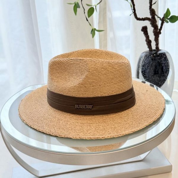 repliche,replica,perfette,siti di,affidabili,migliori siti,dove comprare,1:1,scarpe da ginnastica Cappello Panaman Burberry, cappello da sole in paglia di rafia intrecciata al 100% (7BLLD5)