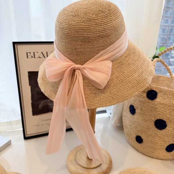 repliche,replica,perfette,siti di,affidabili,migliori siti,dove comprare,1:1,scarpe da ginnastica Cappello a tesa larga CELINE in rafia intrecciata a mano (5 cm) NUOVO CON SCATOLA