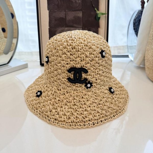 repliche,replica,perfette,siti di,affidabili,migliori siti,dove comprare,1:1,scarpe da ginnastica Cappello da pescatore in paglia lavorato all’uncinetto a mano da Chanel (34J6YS)
