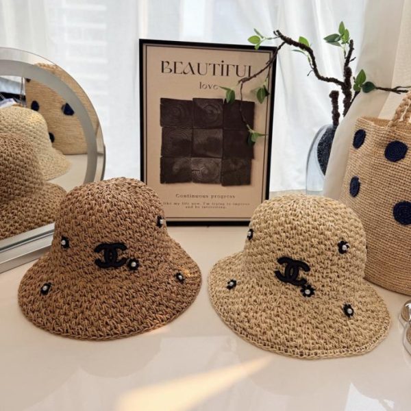 repliche,replica,perfette,siti di,affidabili,migliori siti,dove comprare,1:1,scarpe da ginnastica Cappello da pescatore in paglia lavorato all’uncinetto a mano da Chanel (3QKR8F)