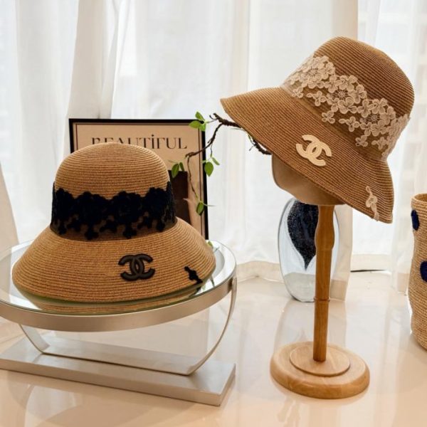 repliche,replica,perfette,siti di,affidabili,migliori siti,dove comprare,1:1,scarpe da ginnastica Cappello da pescatore in paglia con lacci stile Chanel (GC7XVQ)