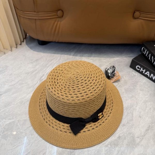 repliche,replica,perfette,siti di,affidabili,migliori siti,dove comprare,1:1,scarpe da ginnastica Nuovo cappello di paglia a tesa piatta di CHANEL (72EAY0)