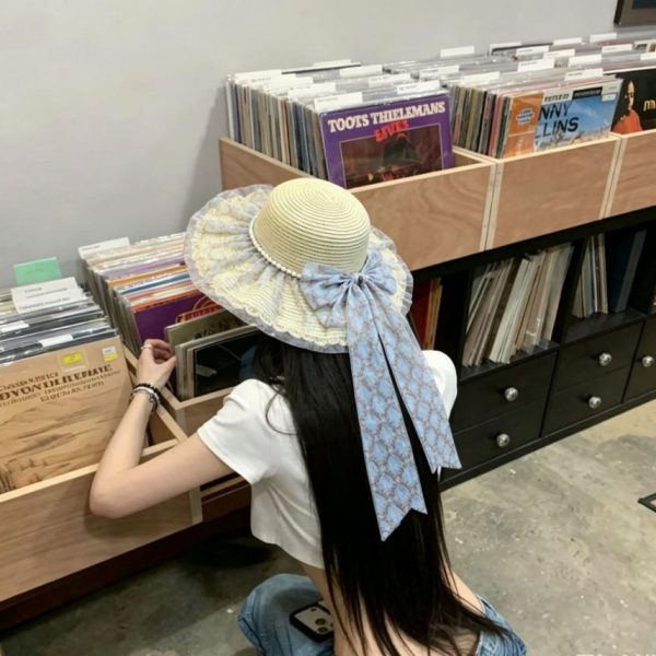 repliche,replica,perfette,siti di,affidabili,migliori siti,dove comprare,1:1,scarpe da ginnastica Cappello da spiaggia originale MIUMIU con tesa larga (1WJUFE)