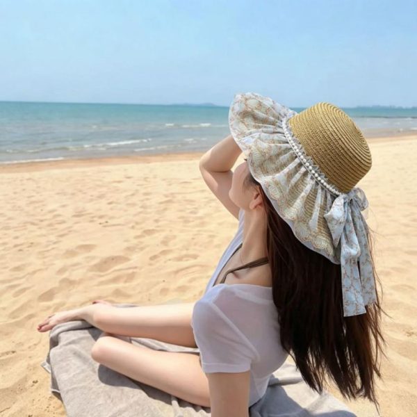 repliche,replica,perfette,siti di,affidabili,migliori siti,dove comprare,1:1,scarpe da ginnastica Cappello da spiaggia originale MIUMIU con tesa larga (HV6EK8)