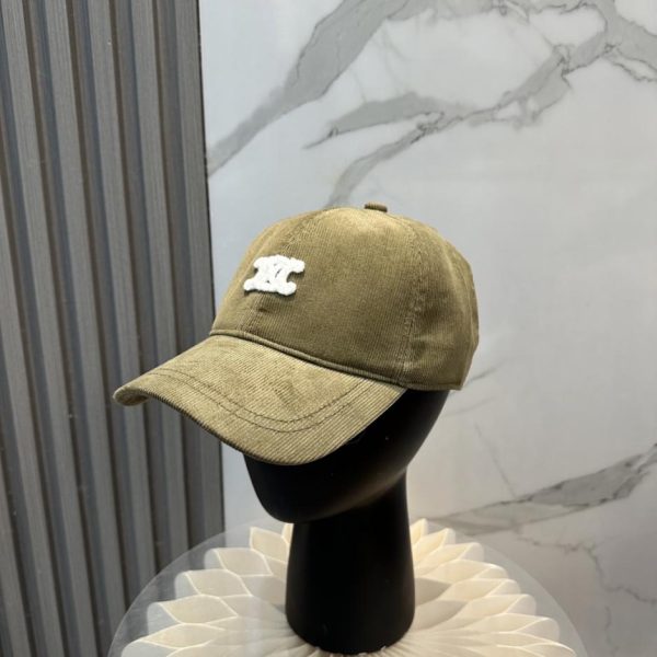 repliche,replica,perfette,siti di,affidabili,migliori siti,dove comprare,1:1,scarpe da ginnastica Cappellino da baseball in velluto a coste con ricamo Arco di Trionfo, edizione limitata Autunno/Inverno Celine (6A0TL5)