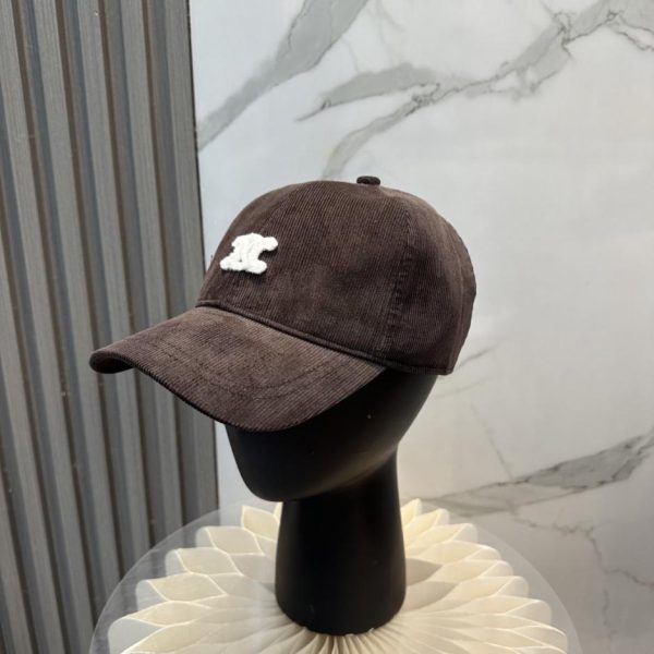 repliche,replica,perfette,siti di,affidabili,migliori siti,dove comprare,1:1,scarpe da ginnastica Cappellino da baseball in velluto a coste con ricamo Arco di Trionfo, edizione limitata Autunno/Inverno Celine (ECRSE2)