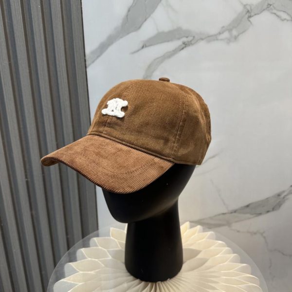 repliche,replica,perfette,siti di,affidabili,migliori siti,dove comprare,1:1,scarpe da ginnastica Cappellino da baseball in velluto a coste con ricamo Arco di Trionfo, edizione limitata Autunno/Inverno Celine (MK327S)