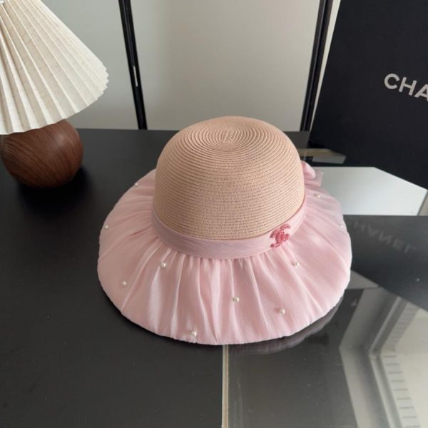 repliche,replica,perfette,siti di,affidabili,migliori siti,dove comprare,1:1,scarpe da ginnastica Cappello di paglia Chanel con fiocco patchwork e trecce di alta qualità (6007NC)