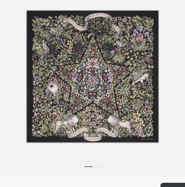 SDO251518 Momme Double-face 90x90cm Twill Silk Dior "Around the World" (B9MAQV)