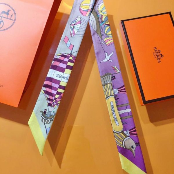 HMS2238 Mini foulard Hermès Twilly (RSH24N) - Sogni che si librano nel cielo