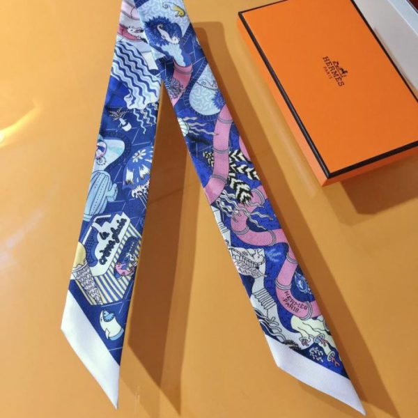 HMS2429 Hermes New Twilly [Water Park]‼ Realizzato in seta twill di altissima qualità (B4ZWY7)