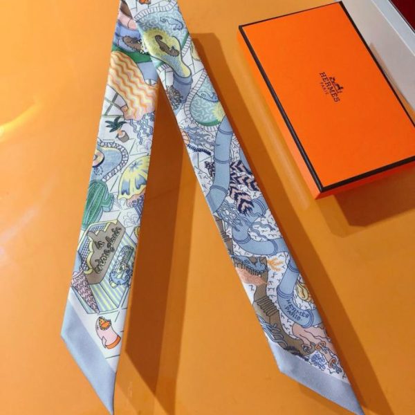 HMS2429 Hermes New Twilly [Water Park]‼ Realizzato in seta twill di altissima qualità (D4FAG0)