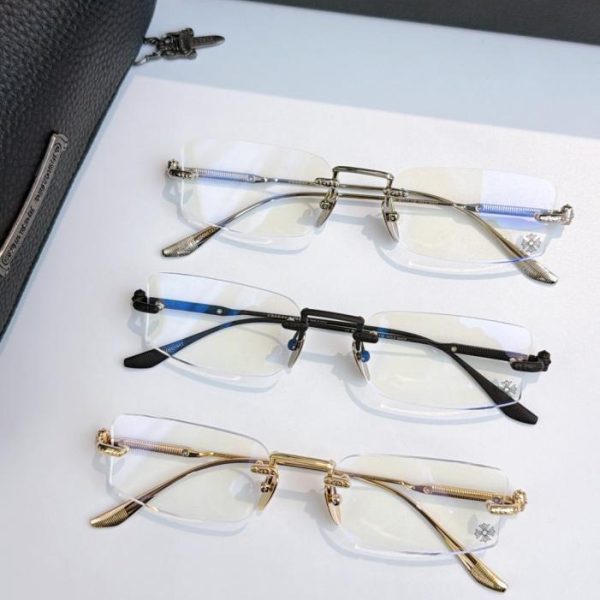 Occhiali da vista senza montatura Chrome Hearts con lenti graduate, modello HOLE SHOT (US5WQ3)