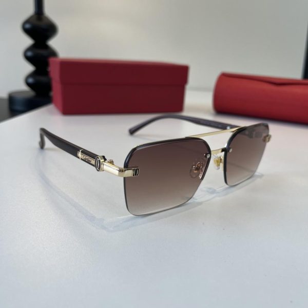 Occhiali da sole CARTIER Precious - Aste in policarbonato metallico con processo di galvanizzazione ultraleggera senza montatura (VD7GE3)