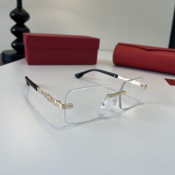 Occhiali da sole CARTIER Precious - Aste in policarbonato metallico con processo di galvanizzazione ultraleggera senza montatura (1KK55M)