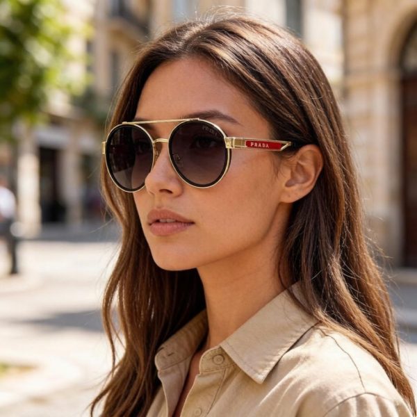 Occhiali da sole da guida da uomo PRADA di alta qualità, alla moda, eleganti e versatili (5MSE5E)