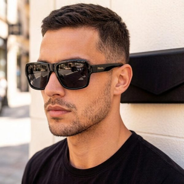 Occhiali da sole da guida da uomo PRADA di alta qualità, alla moda, eleganti e versatili (ZR5VA9)