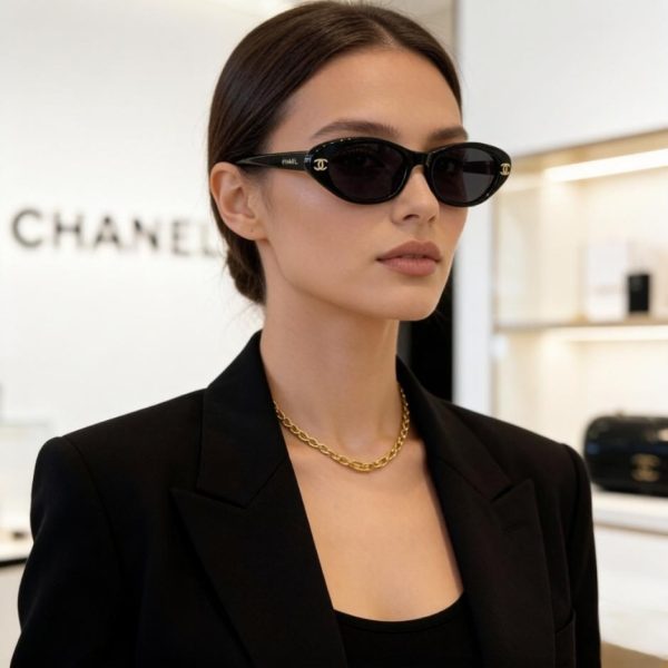 Occhiali da sole Chanel, lo stesso modello indossato da molte celebrità, nuova montatura oversize, occhiali da sole Polaroid ultra trasparenti (TAF3Q6)
