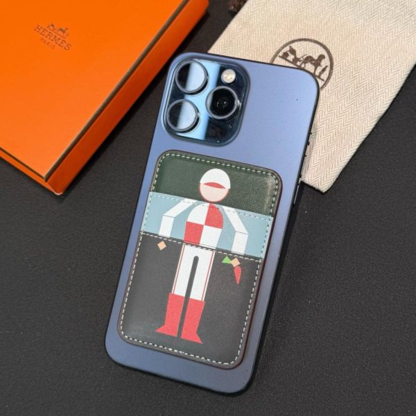 Nuova confezione Hermès: porta carte magnetico MagSafe "Denim" di HERMES (GEIIK2)