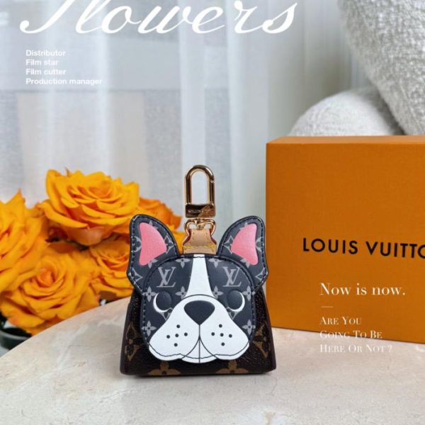 Nuovo portachiavi Louis Vuitton a forma di bulldog francese per auricolari (JY12I0)
