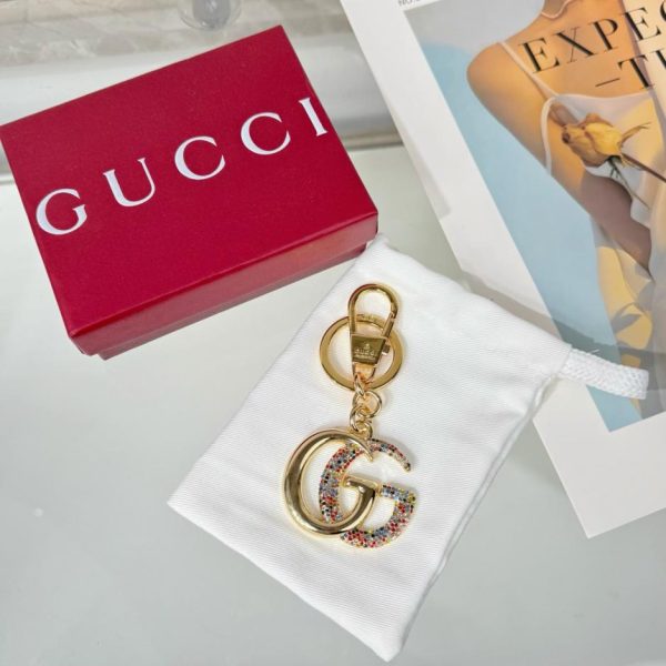 Portachiavi Gucci con doppia G tempestato di diamanti (6EOX7W)