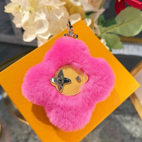 Nuovo arrivo: portachiavi/ciondolo per borsa LOUIS VUITTON VIVIENNE SHEARLING con pompon a forma di girasole (FWAGW8)