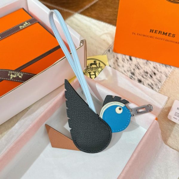 Nuovo charm Hermes a forma di uccello, ciondolo per borsa Hermes a forma di uccello, ornamento per borsa, portachiavi (GENREB)