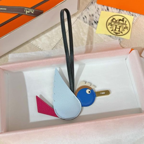 Nuovo charm Hermes a forma di uccello, ciondolo per borsa Hermes a forma di uccello, portachiavi (SNXTS8)