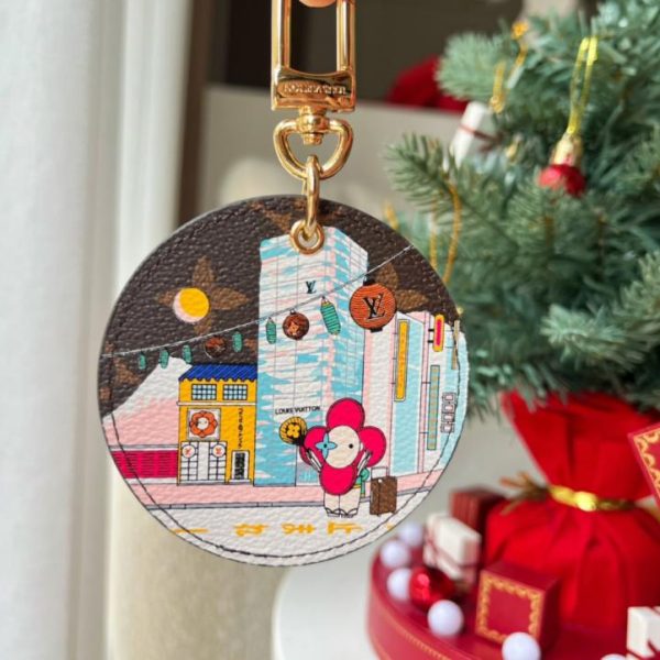 repliche,replica,perfette,siti di,affidabili,migliori siti,dove comprare,1:1,scarpe da ginnastica Portachiavi rotondo della collezione natalizia LV Illustre Xmas Tokyo, set borsa e chiavi (ZCQNZI)