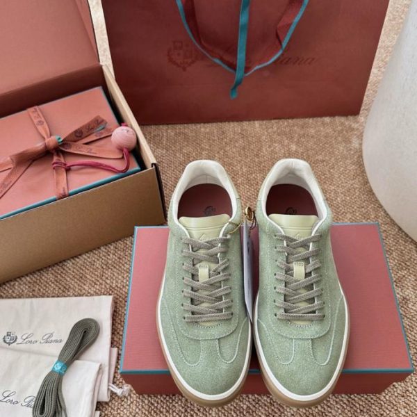 Nuove scarpe da allenamento Tennis Walk German di Loro Piana, grigio militare (YJOJJ3)